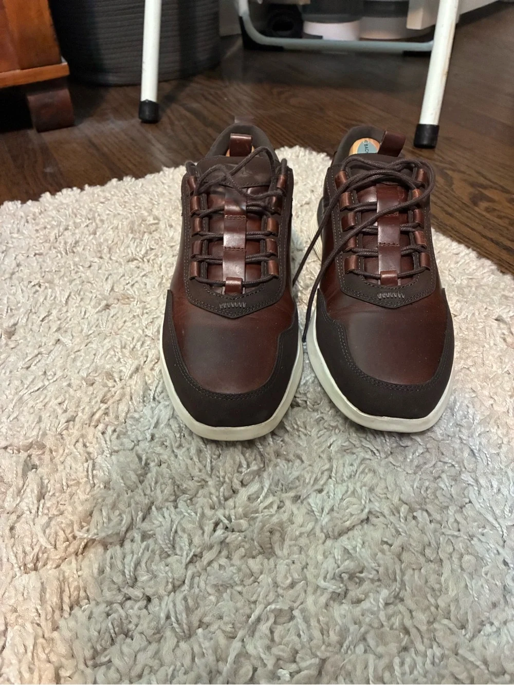 Men's Casual Leather Sneaker - Maple and Cream